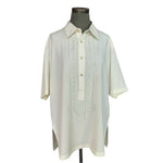 Burda Men's Off White Ivory Embroidered Front Tee XL Short Sleeve Vintage NWOT