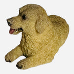 Golden Retriever Laying Puppy Figurine 2" Resin Beige Sculpture Vintage VG