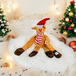Monkey Santa Claus Wrap Around Plush Stuffed Toy 8" Handmade Christmas Decor VG