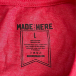 Made Here Cross Country Women’s T-Shirt Heather Strawberry White Cotton Tee L
