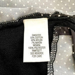 CROFT & BARROW Black White Polka Dot Cotton Blend Long Sleeve Sweater Top XL NWT