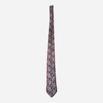 Vintage Oleg Cassini Broadstreet's Burgundy Blue Grey Paisley Silk Mens Necktie