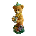 ENESCO Cherished Teddies Bear Flower Basket Figurine 7" Spring Resin Collectible