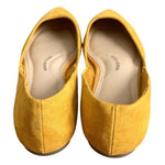 Time And Tru Yellow Gold Velvet Point Toe Ballet Flats Slip On Shoes 8.5 NWOT