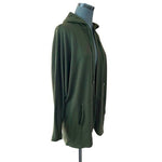 Cyrus Women's Khaki Green Long Blazer Cardigan M Open Front Hooded Duster VG