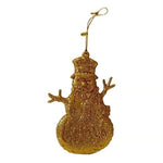 Gold Glitter Snowman Christmas Ornament Let It Snow Holiday Decor Taiwan