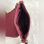 Fossil Rumi Burgundy Leather Crossbody Shoulder Bag Gold Hardware Very Good