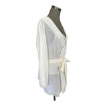 B The Label White Swiss Dot Lace Robe & Cami Sleepwear Set NWT