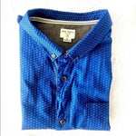 Jack O'Neill Men's Blue Geo Print Button Down Shirt XL Cotton Short Sleeve EXC