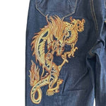 Einstein Bray Dragon Embroidery High Waist Skinny Jeans Italian Size 28