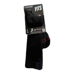 FITS Light Tactical Boot Socks Black Merino Wool Mid-Calf Crew Unisex Sz XL Mens