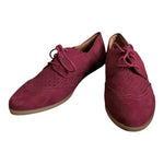 Xhilaration Purple Red Suede Oxford Shoes Women’s Size 10 Lace-Up Flats