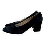 Salvatore Ferragamo Black Suede Leather Pumps Loafers Women’s Heels Size 7 AAA