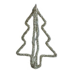 Pottery Barn Silver Beaded Christmas Tree Ornament Handcrafted Collectible