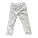Nautica Womens White Tencel Ankle Trousers S 34 Mid Rise Fitted Cotton Blend NWT
