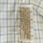 Nordstrom Men's Beige Plaid Button Down Shirt 16.5-35 Organic Cotton VG