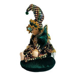 Porcelain Doll Mardi Gras 9" Jester Baby Clown Grand Casino Green Gold Vintage
