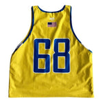 Unisex Athletic Jersey L Blue Yellow Reversible Tank Top DriFIT Mesh Performance