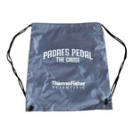 PADRES Grey Nylon Drawstring Backpack Promo Gym Casual Bag New Without Tag