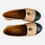 Women’s Shoes KURT GEIGER LONDON Slip On Espadrilles Black Tan Leather Loafers