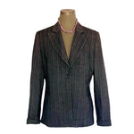 GARFIELD & MARKS Gray Purple Pinstripe Blazer Women’s Alicia Jacket S 8