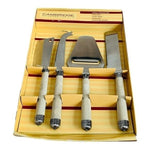 Cambridge Gourmet Cheese Knife Set 4 Pc Stainless Steel Slicer Cleaver Set NIB