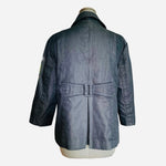 Willi Smith Women's Denim Jean Blazer Blue Size L Button Front 3/4 Sleeve NWOT