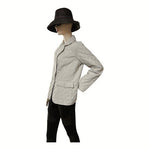 VAN HEUSEN Womens Beige Quilted Puffer Jacket Size M Button Front Lightweight VG