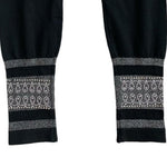 F&F Women's Black Silver Ornament Leggings M Nylon Spandex Stretch Activewear VG