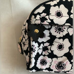 Ellen Tracy Floral Makeup Bag Black White Pink Cosmetic Organizer Travel Case
