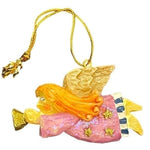 Vintage Heavenly Angel Playing Trumpet Christmas Tree Ornament 2.25”