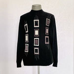 Tagio Men's Black White Grey Textured Pattern Sweater XL Cotton Acrylic VG