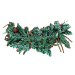 Christmas Garland 30" Pine Red Berries Handmade Natural Look Wreath Very Good