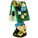 Resin Bird House Nest Outdoor Garden Decor 9" Tall Backyard Patio Shelter NWOB