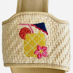 TALBOTS Keri Mai Natural Pineapple Straw Slip-On Mules Women’s Size 5.5