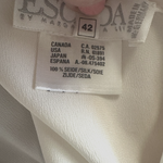 Escada Margaretha Ley 100% Silk Ivory Blouse Rose Lace Appliqué Top Sz 42 L NWT