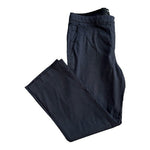 Theory Women's Navy Blue Linen Viscose Ankle Crop Dress Pants 6 Straight Leg VG
