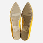 Time And Tru Yellow Gold Velvet Point Toe Ballet Flats Slip On Shoes 8.5 NWOT