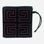 Givenchy Velvet Wristlet Black Magenta Pink Clutch Wallet Women's Accessory VG
