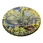 3 Polish Pottery Mini Plates Peacock Floral Coaster Farm House Ceramic Coasters