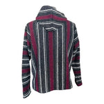 Mexican Baja Rainbow Rug Hoodie L Unisex Hippy Poncho Surf Sweater NWOT