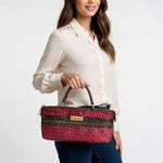Samantha Brown Red Insulated Wine Purse Woven Picnic Travel Bag NWT