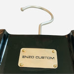 Luxury Suit Hanger Black Polished Wood Silver Plate ENZO Custom Clothes Hanger