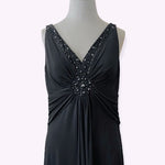 Jessica Howard Beaded Embroidered Fit & Flare Evening Dress Black Size 16