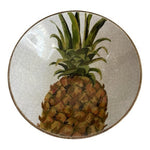 Renzoni Vineyards Pineapple Monkey Pod Wood Bowl 12" Handmade Tiki MCM NWT