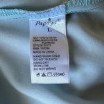 PAPAYA Blue Multicolor Mesh Skater Mini Skirt Floral Striped Size L EXC