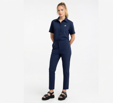 Adrianna Papell Navy Blue Slim Fit Career Trouser Dress Pants Women Size 8 VG
