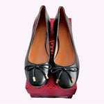 TORY BURCH Brooke Bow 25MM Black Nappa Leather Ballet Heels Size 5.5