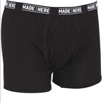 MADE HERE All American Black White Viscose Rayon Spandex Boxer Brief Mens Sz S