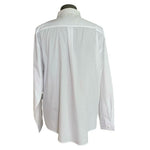 Brooklyn Express Women's White Floral Embroidered Button Up Shirt XL Long Sleeve